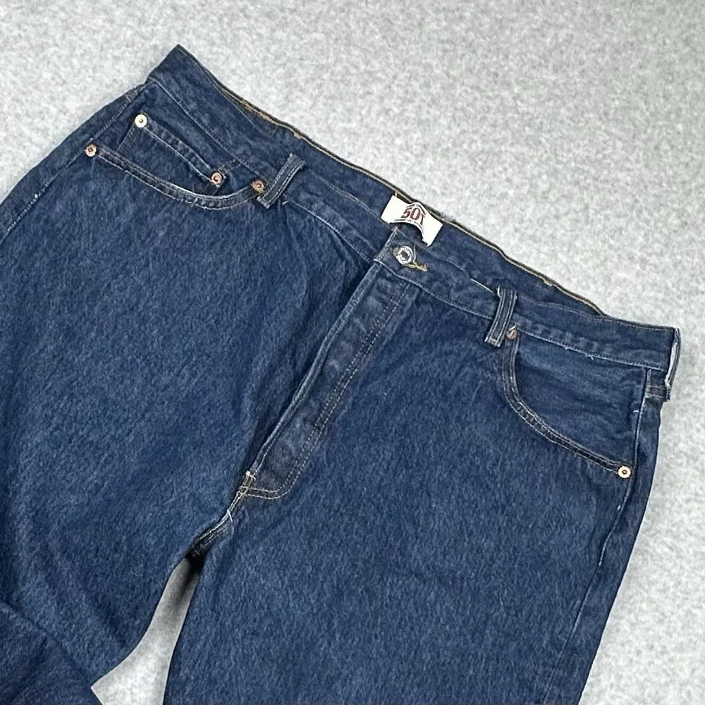 Levis Original 501 Jeans Mens‎ 40x29 Button Fly Blue Denim Straight Leg Y2K 2009